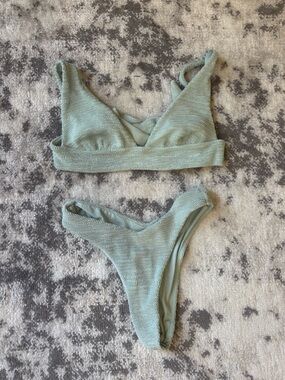Monday Swimwear Textured Sea Glass Bikini Set